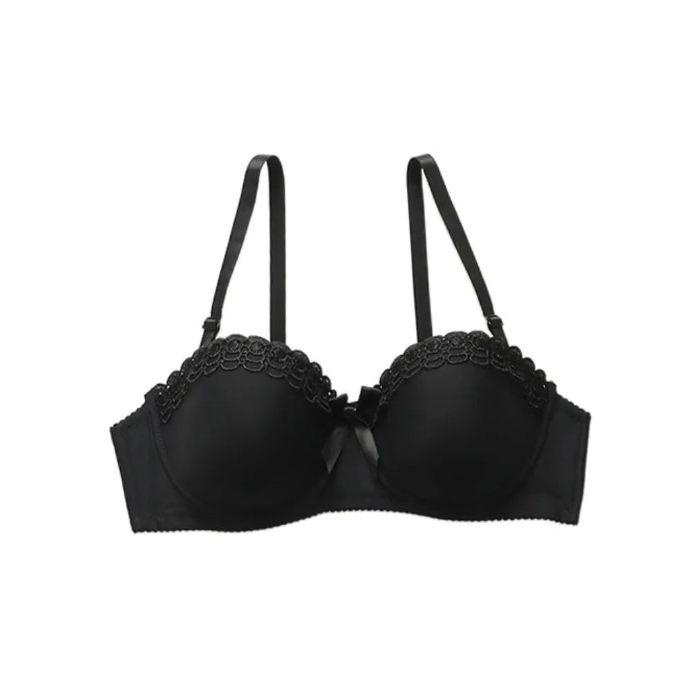 Push Up Gathered Deep V Bra Anti-sagging Underwear Lace Bras Shockproof Lingerie Bras for Women Gift