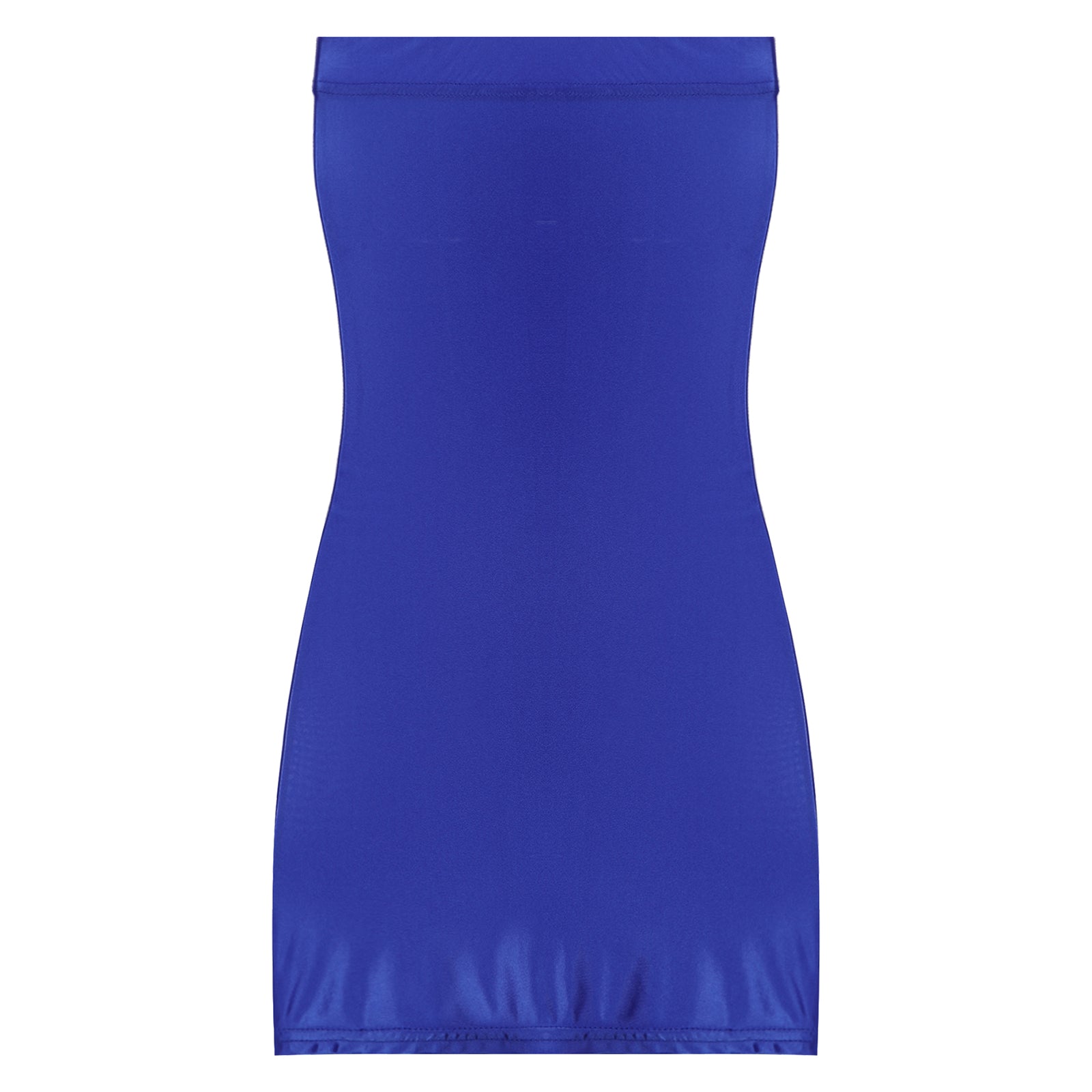 Women's Strapless Bodycon Dress Sleeveless Transparent Tight Pencil Dress Oil Glossy Package Hip Sheer Mini Dresses Clubwear