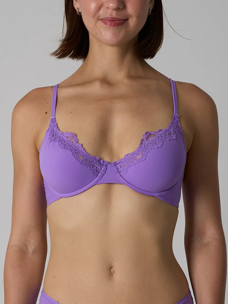 Lace Underwire Bra for Women – French Style, No Padding, Elegant Lift & Support, Comfort Fit