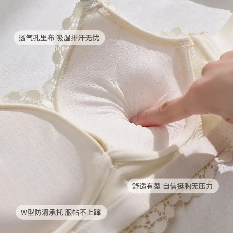 Lace Bra for Small Bust 12cm Extra Thick Push-Up Padding Wireless Support Side Coverage for Lift Shaping Anti-Sagging Comfort