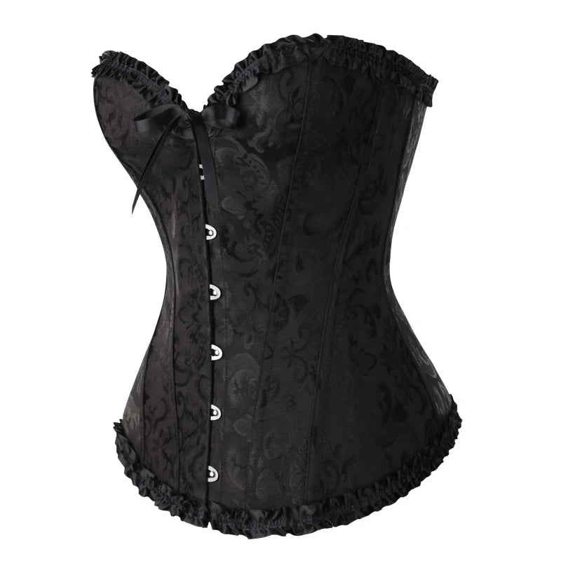 Sexy Corsets Bustiers Floral Lace Tops for Women Victorian Sexy Vintage Flower Overbust Lingerie Corselet Shapewear Gothic Tops