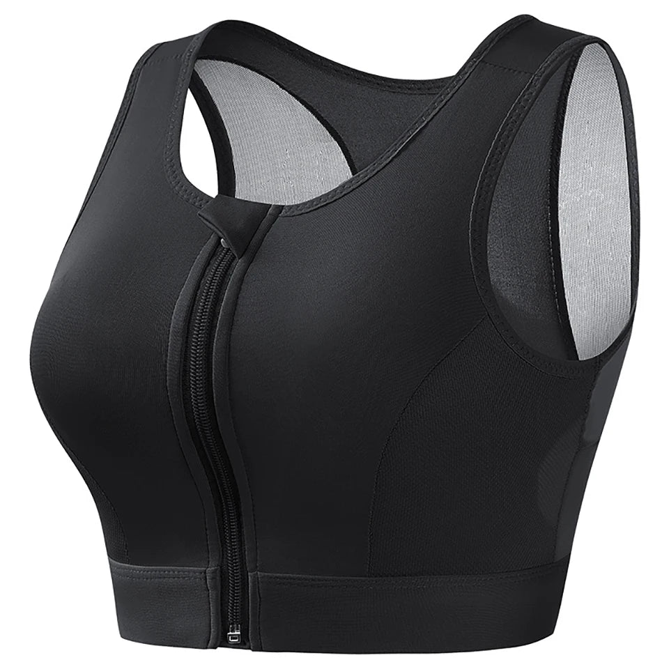 Plus Size Zip Front Closure Longline Bras Wireless Full Coverage Brassiere No Underwire Bralettes Hide Back Fat Bras