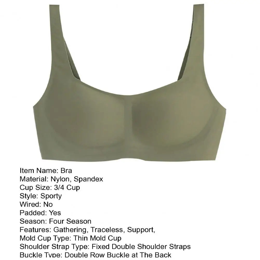 Women Bra Square Neck Wireless No Trace Thin Lingerie Padded Small Breasts Close Together Padded Bra Prevent Sagging Push Up Bra