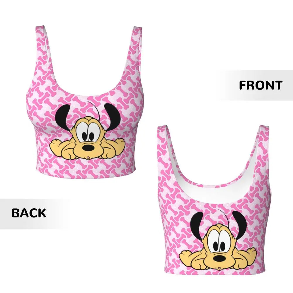 Custom Pluto Anime Manga High Impact Sports Bras for Women Classic Seamless Workout Yoga Crop Tank Tops
