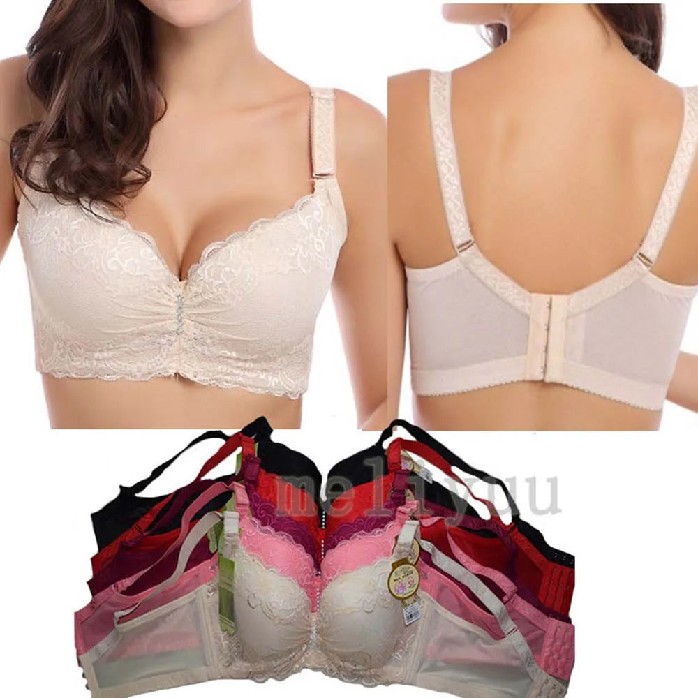 BCHRAYIUP Women's Underwire Padded Plunge Push Up Bra Sexy Flora Lace Deep V Full Cup Bra 34 36 38 40 42 44 46 B C D E