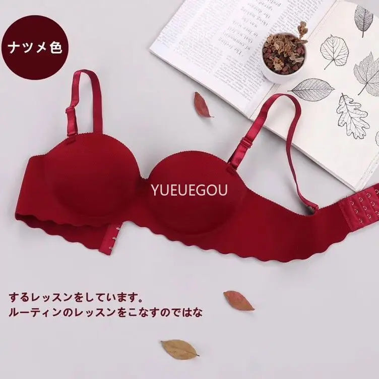 Seamless Demi Push Up Bra for Small Chest Non-Wired Ultra Padded Lift Bralette No Gap Plunge for Flat Bust Women