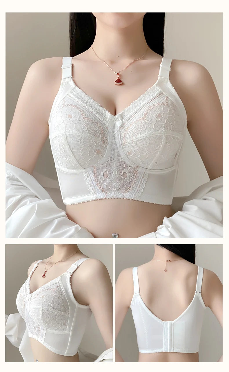 Wire Free Women's Full Coverage Non-Foam Lace Bra 34 36 38 40 42 B C D E F