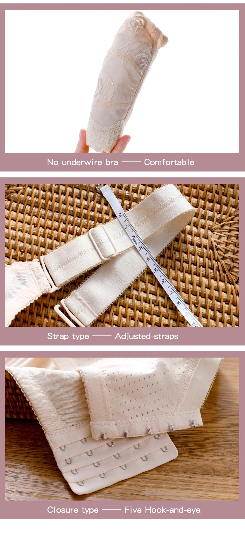 Embroidery Lace Wireless Bras for Women Sexy Lingeire Minimizer Ultra Thin Romantic Ladies Underwear B C D E Cup Soutien Gorge