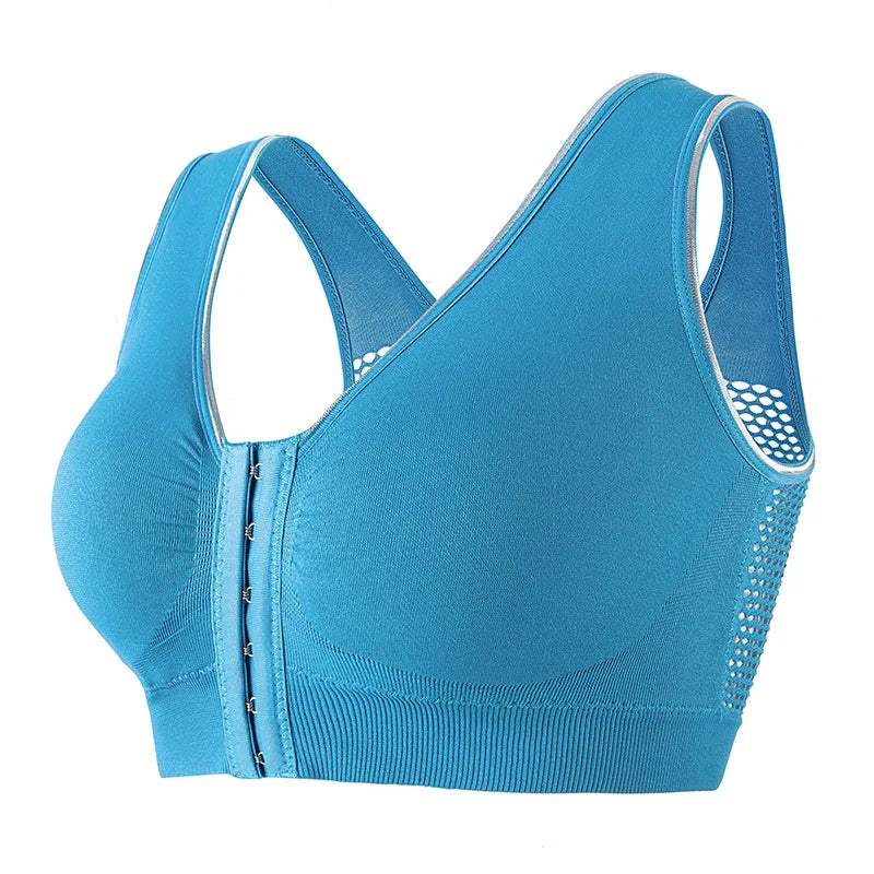 Sports Push Up Bra For Women Hollow Plus Size Bras Padded Wire Free Bralette Sexy Front Closure Breathable Brasserie Lingerie
