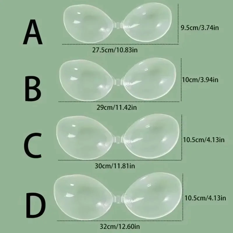 New Transparent Self-Adhesive Silicone Chest Stickers Invisible Push Up Sexy Strapless Bras for Women Sticky Wedding Bikini Bra