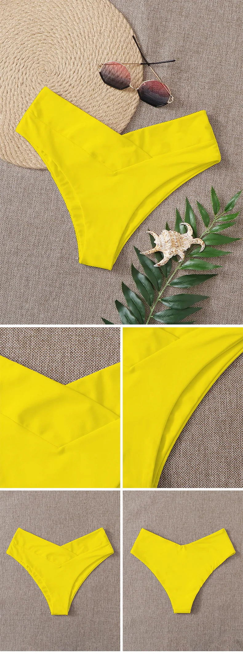 Solid Color Swimwear Women Briefs Bikini Bottom Brazilian Thong Swimsuit Classic Cut Bottoms Biquini Swim Short Ladies Swimsuit
