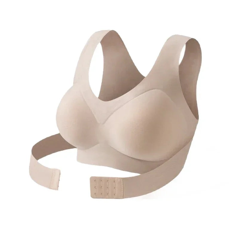 Wireless Posture Correction Bra for Women Seamless Push Up Bralette with Cross Back Support for Daily Shaping Lingerie