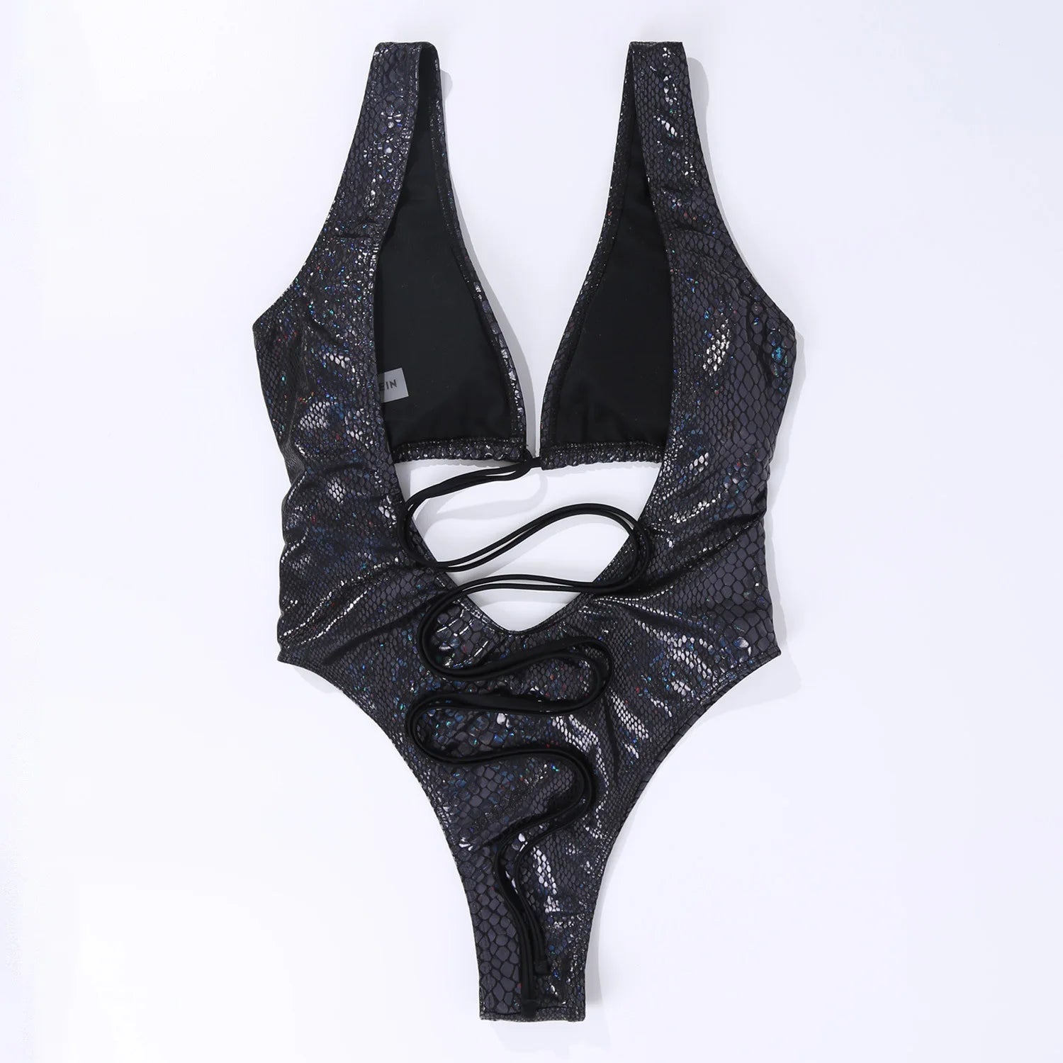 Spot sales of popular one-piece swimsuits from Amazon in Europe and America, women's lace up backless one-piece bikini in 2024 w