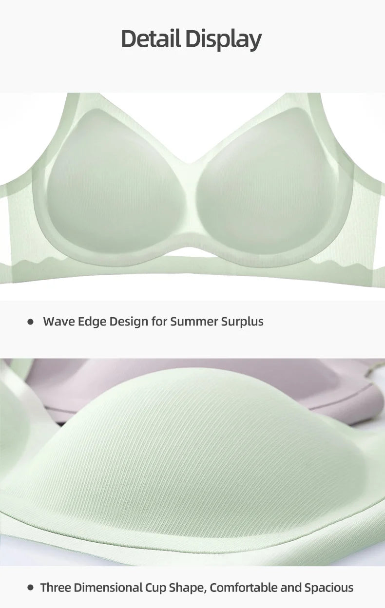 SUJIIN Push Up Bras for Women Summer Wireless Bralette Female Seamless Padded Small Chest Smoothing Mint Cooling Sexy Bra MX211