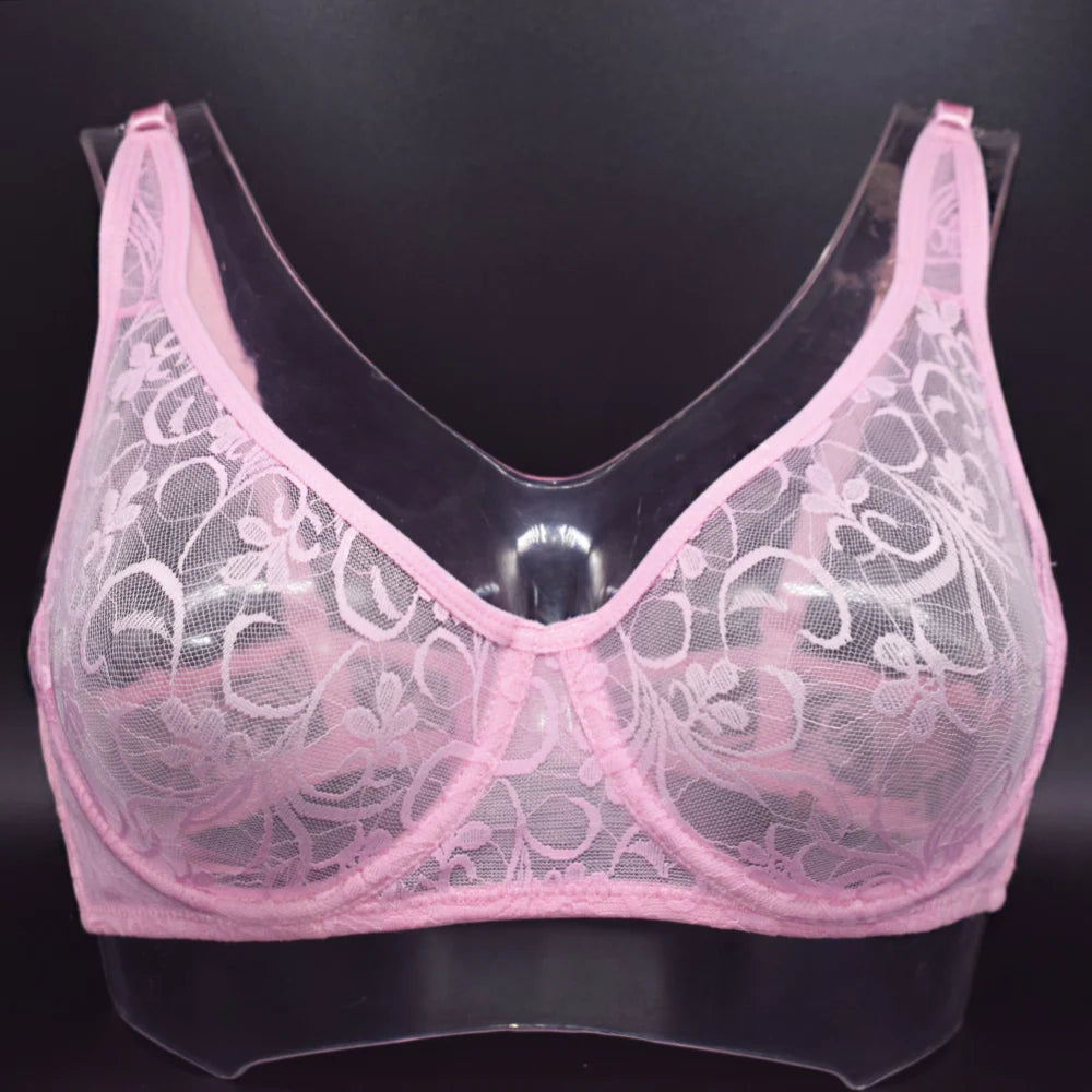 Sexy Womens Bras Unlined Underwire Lace Bra Bralette Unpadded Underwear See Through Lingerie Brassiere BH Top A B C D DD Cup