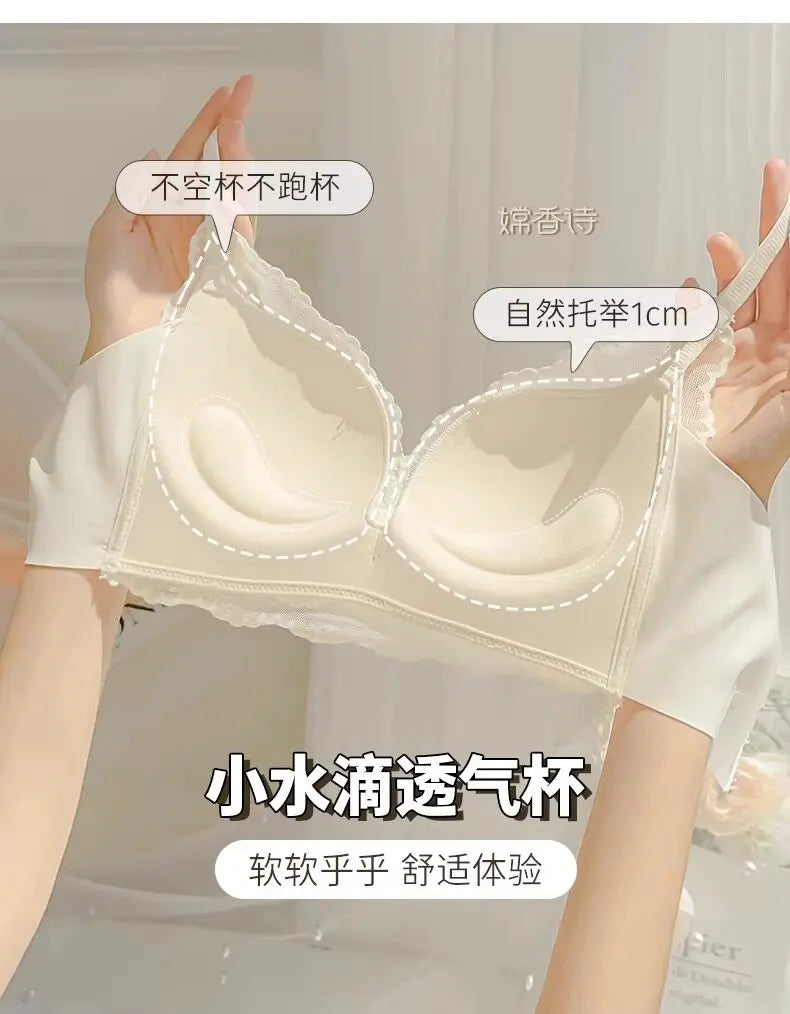 Push Up Bras for Women Small Bust Padded Wireless Anti Sagging Full Coverage Shaper Bralette Plus Size