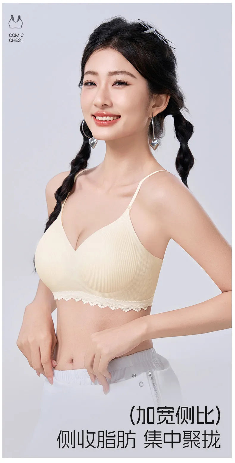 Stylish Thick Padded Push Up Bra for Women Seamless No Steel Ring Comfort Lingerie Raised Base Design Soft Support Enhances Bust