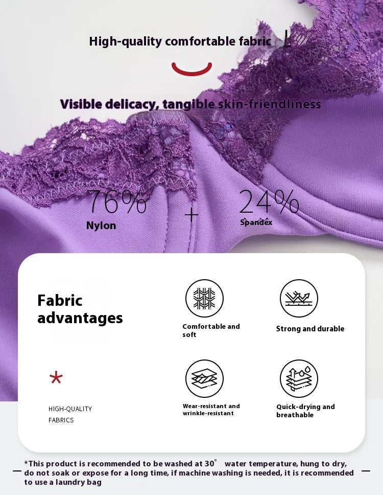 Lace Underwire Bra for Women – French Style, No Padding, Elegant Lift & Support, Comfort Fit