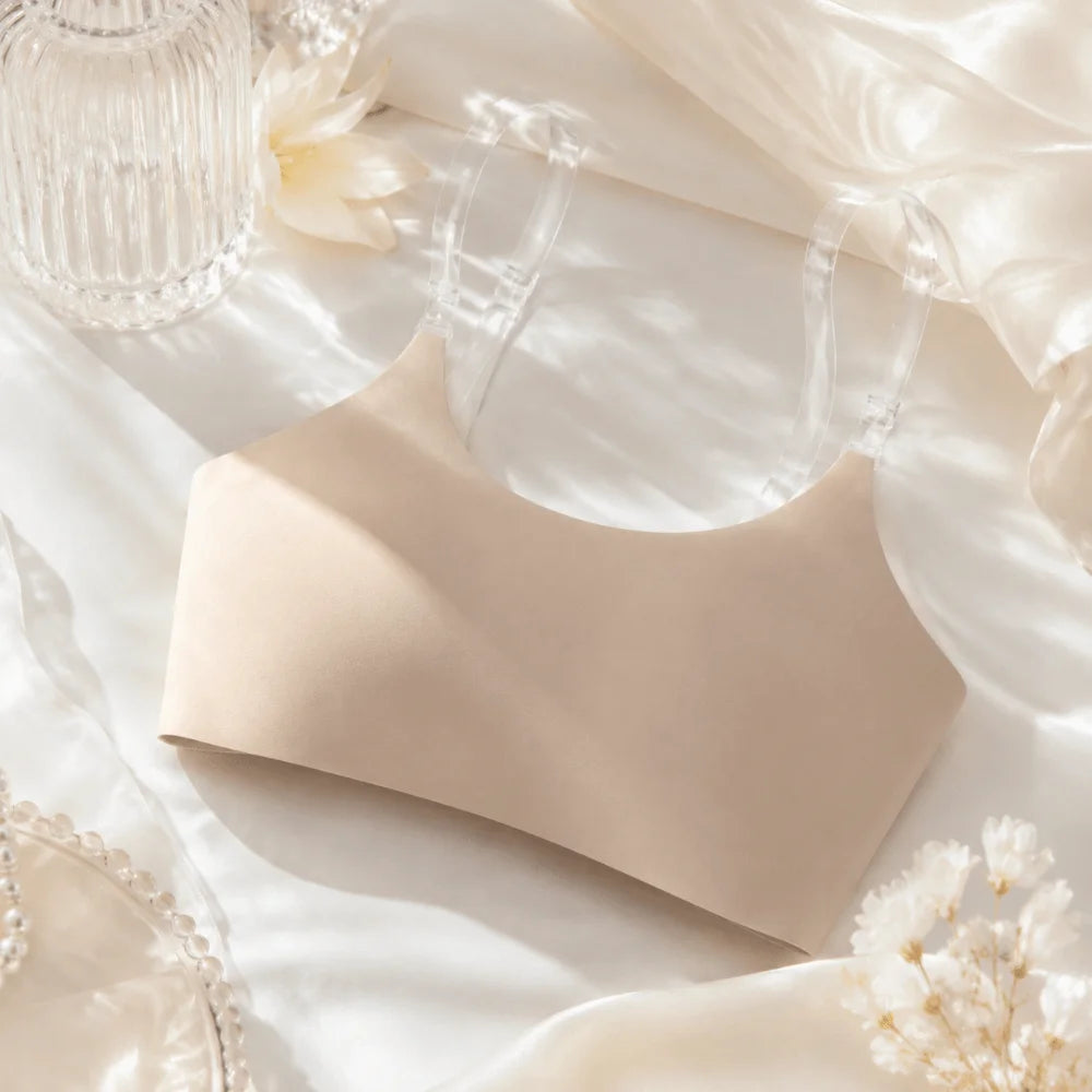 Lingerie Invisible Strap Wireless Bra Backless Seamless Strapless Bra Gathered Thin Cup Push-Up Bra Backless Clothing