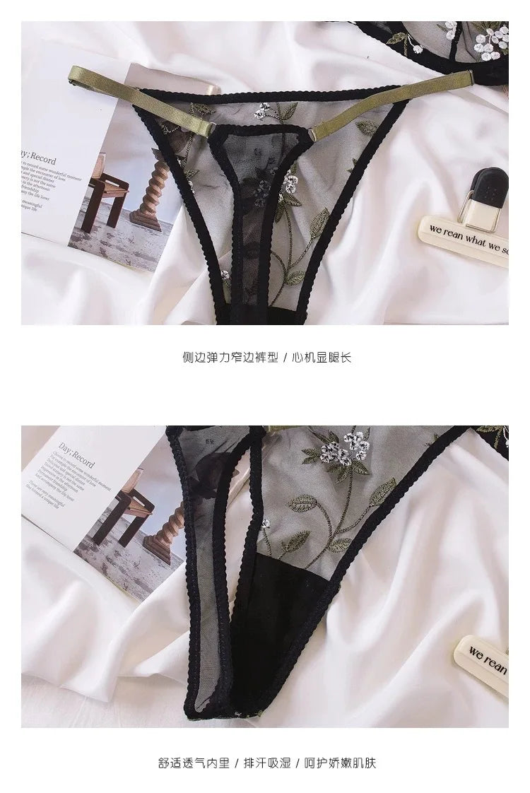 Elegant Summer Lace Bra Sheer Embroidered Comfortable Support Anti-Sag Full Coverage Modest Design & Women Large Chest Minimize
