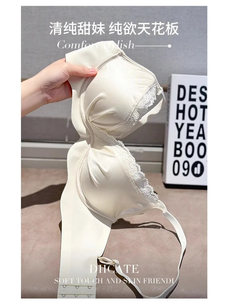 Bralette Dentelle Automne T32-38 - Sans Armatures Anti Écartement pour Petite Poitrine, Ajustable Confort Sexy Soutien-Gorge
