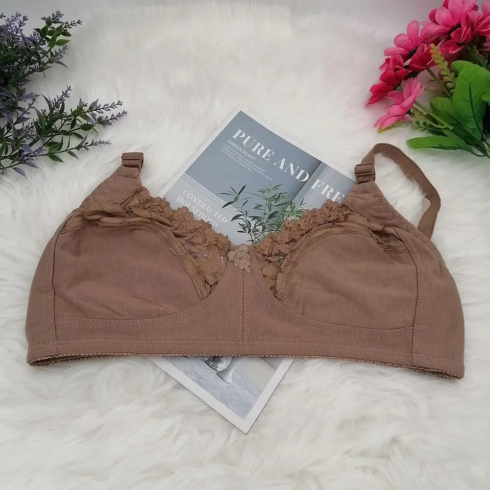 Lace Sexy BraS For Women Wire Free Bras Cotton Thin Brassiere Female Confortable Underwear 75-100 C D Cup C31