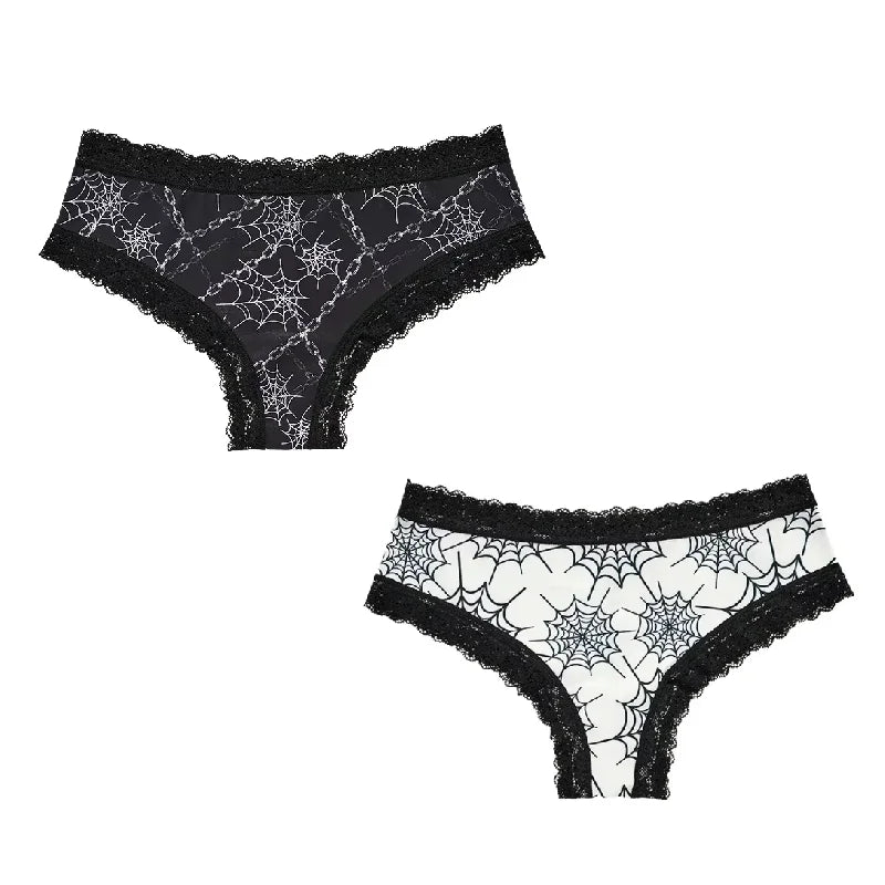 2Pc Set Lingerie Woman Sexy Underwear Lace Female Underwear Ghost Bat Butterfly Gothic Style Breathable Panties For Women