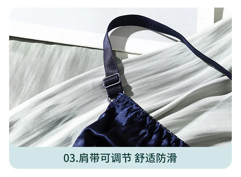 Underwire Bra for Big Breast Female 100% Mulberry Silk Double-sided Silk Without Sponge and Steel Ring Ultra-thin Bra