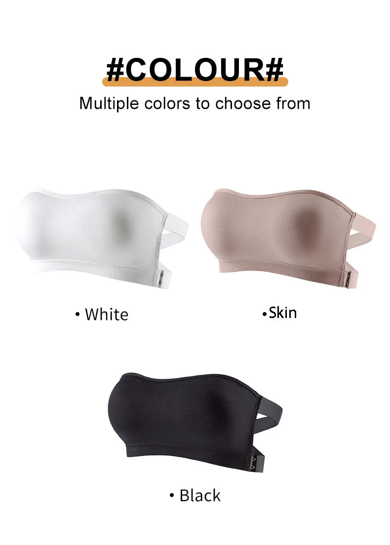 Strapless Push Up Bra For Women Wireless Removable Pad Invisible Daily Brassiere Underwear Seamless Backless Bandeau Bralette