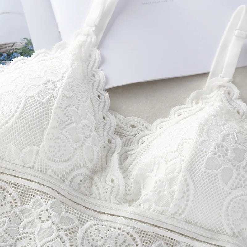 Tube Top Bras Lace Bralette Women Crop Tops Sexy Lingerie V Neck Seamless Underwear Cropped Bra Female Tank Crop Top