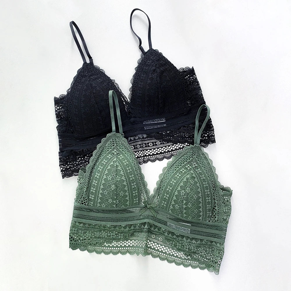 Backless Lace Bra Triangular Sexy Bralette Soft Low Back Biustonosz Women Lingerie Sexy Lace Bras for Women
