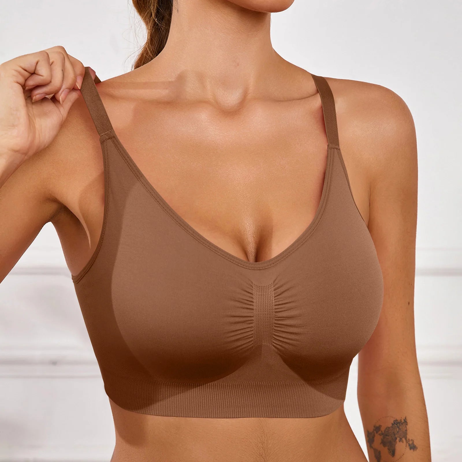 Adjustable Shoulder Straps Breasts Bra Seamless Bras Full Coverage Wireless Push Up Bra For Women Comfort Sculpting Bralettes