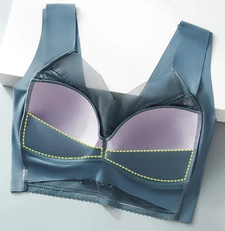 3 Pcs Women's Push Up Bralette Wireless Bras - 5cm Natural Lift, Seamless Lace Plus Size (L-6XL), No Underwire Comfort