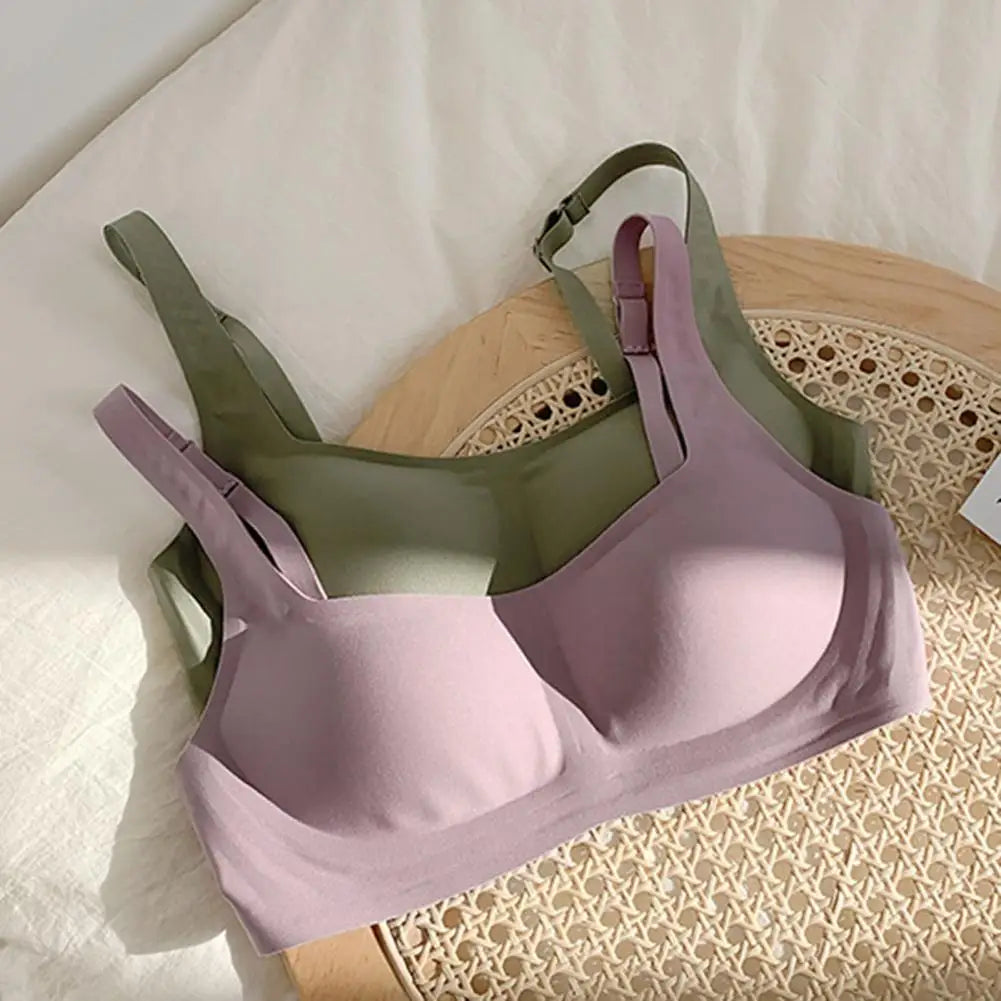 Women Bra Square Neck Wireless No Trace Thin Lingerie Padded Small Breasts Close Together Padded Bra Prevent Sagging Push Up Bra
