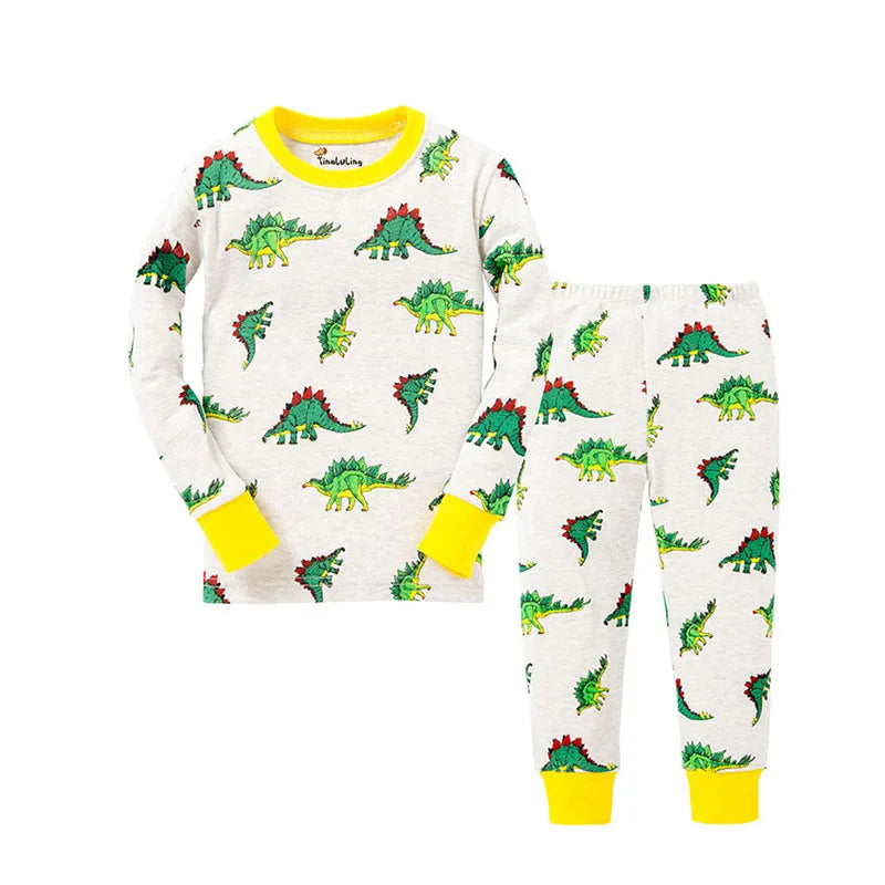 Boys Pajamas Sets 2 to 3 4 5 6 7 8 Years Cotton Long Sleeve Toddler Boy Pijama Autumn Winter Kids Sleepwear Set Children Clothes
