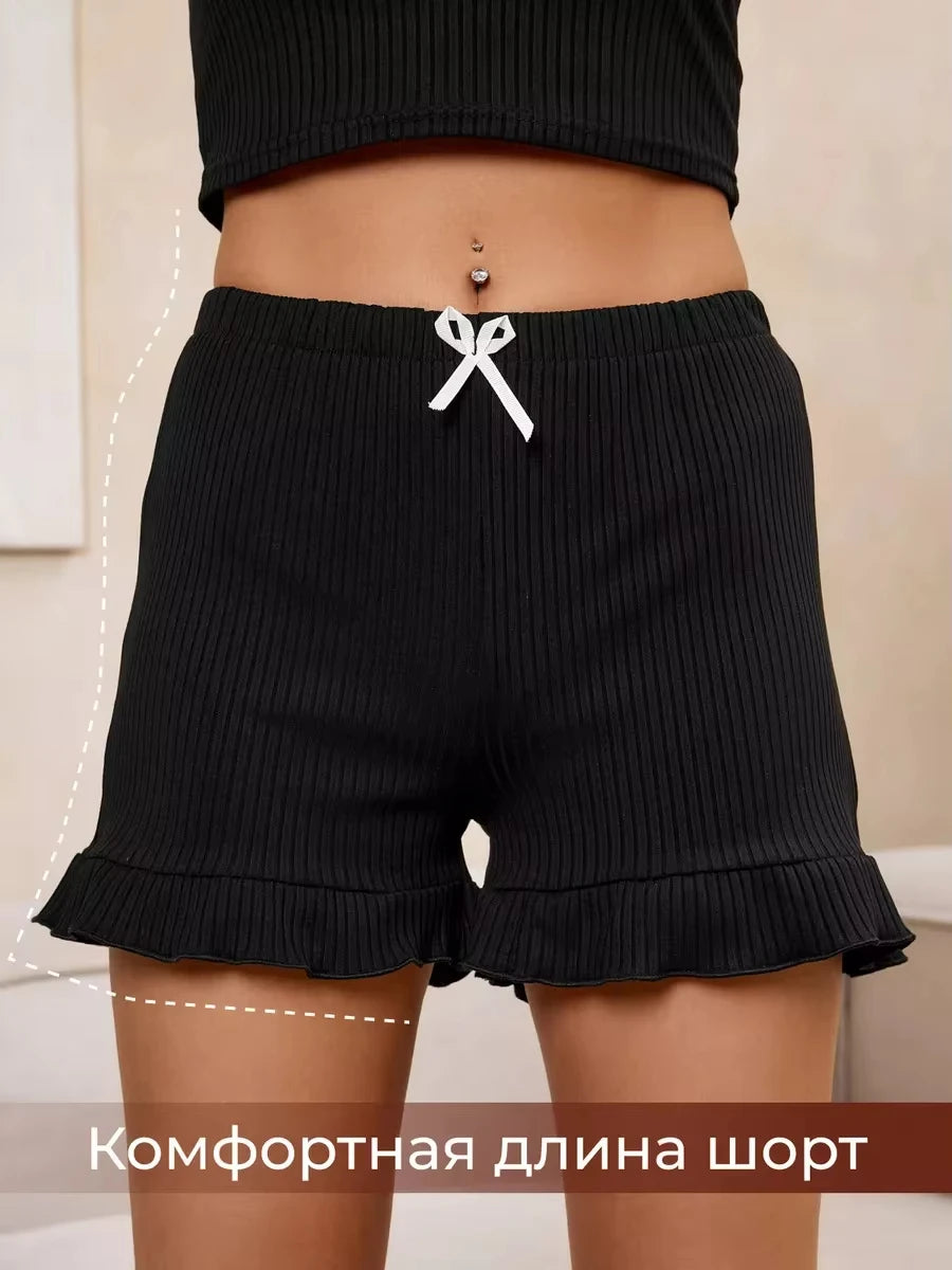 New women's summer sleepwear two-piece set with lace lace camisole shorts sexy and comfortable sleepwear home suit set Y2K