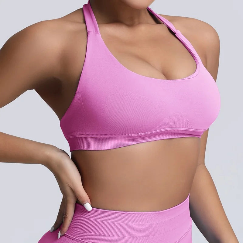 Sports Bra Seamless Sexy Padded Athletic Sport Bras Women Backless Workout Gym Anti-Shock Yoga Crop Top Fitness Bra