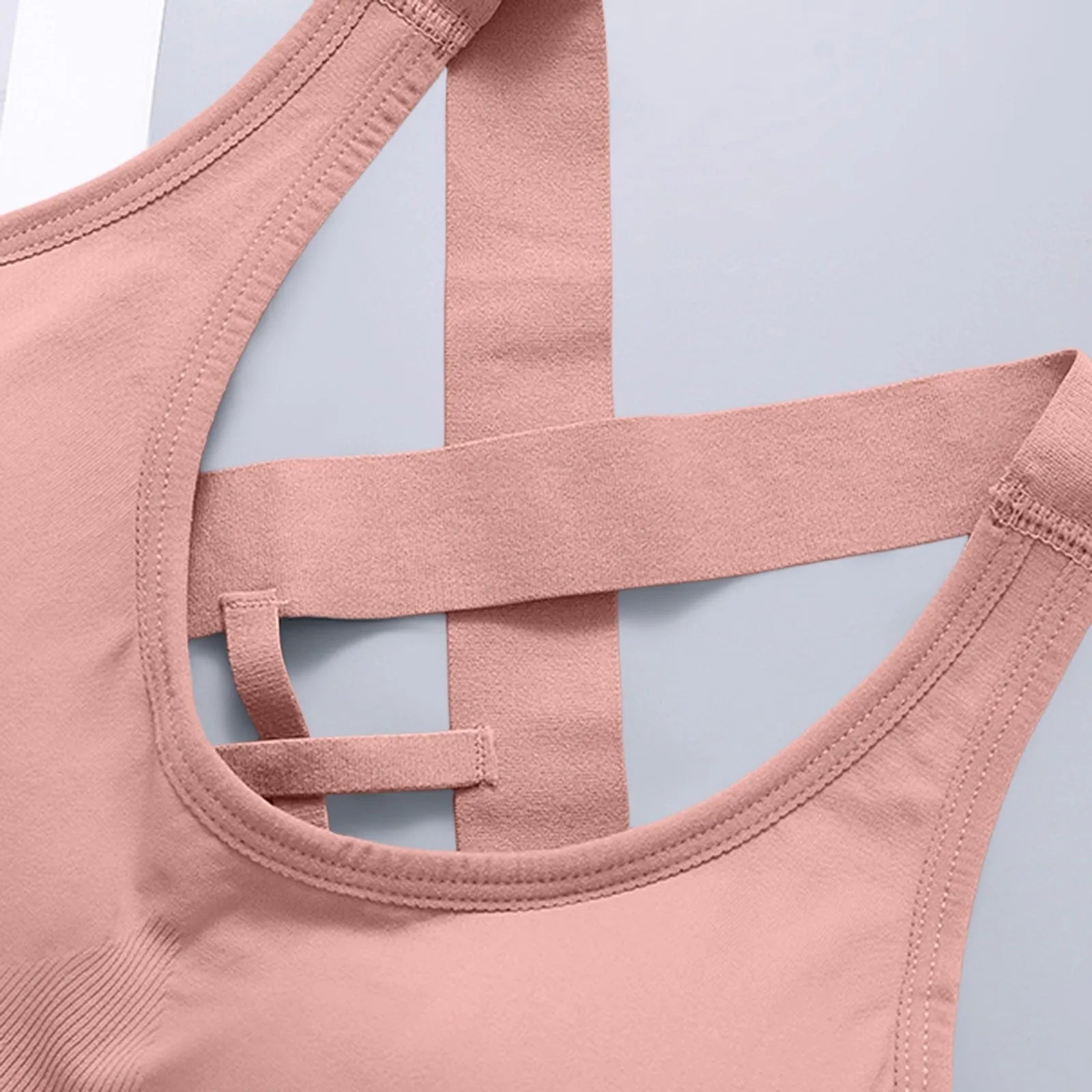 Women'S Sports Bra Cross-Back Design Seamless Design High Elasticity Quick-Drying Suitable All Seasons Fitness And Yoga