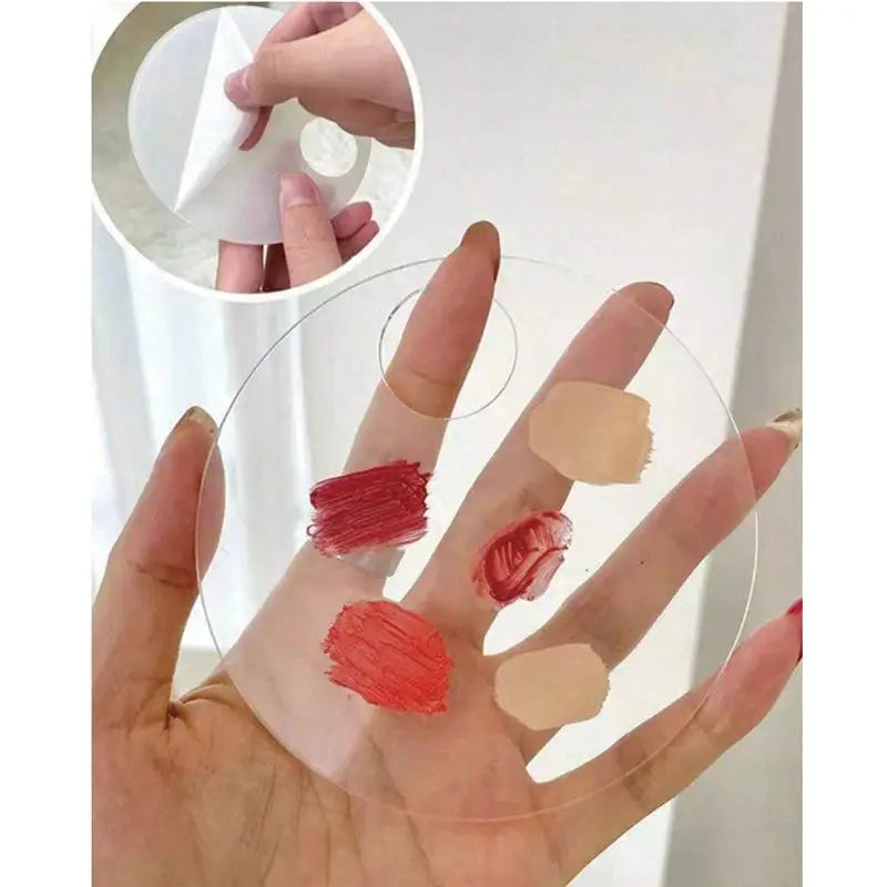 2Pcs Transparent Acrylic Makeup Palette Liquid Foundation Mixing Cream Manual Cosmetic Beauty Makeup Mixer Beauty Tool