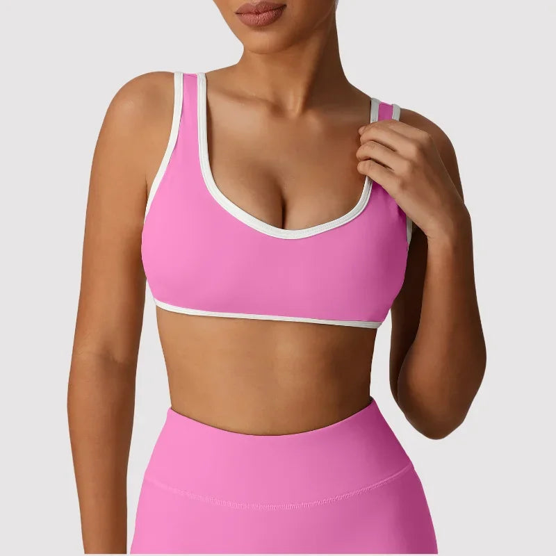 Backless Yoga Bra Quick Drying Shock-proof Fitness Sports Bra High Waist Butt Lifting Flared Pants Casual Workout Gym Yoga Bra