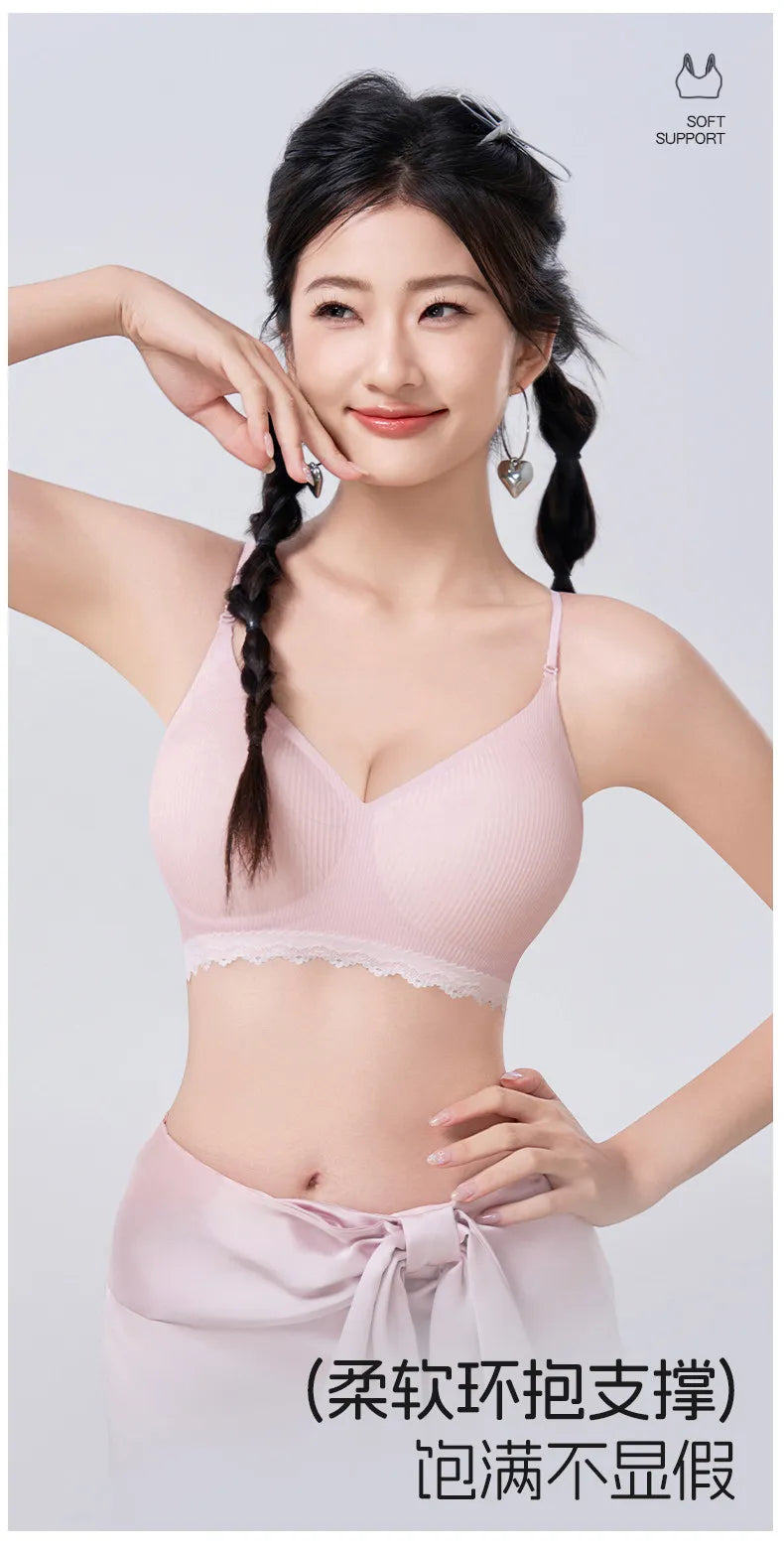 Stylish Thick Padded Push Up Bra for Women Seamless No Steel Ring Comfort Lingerie Raised Base Design Soft Support Enhances Bust