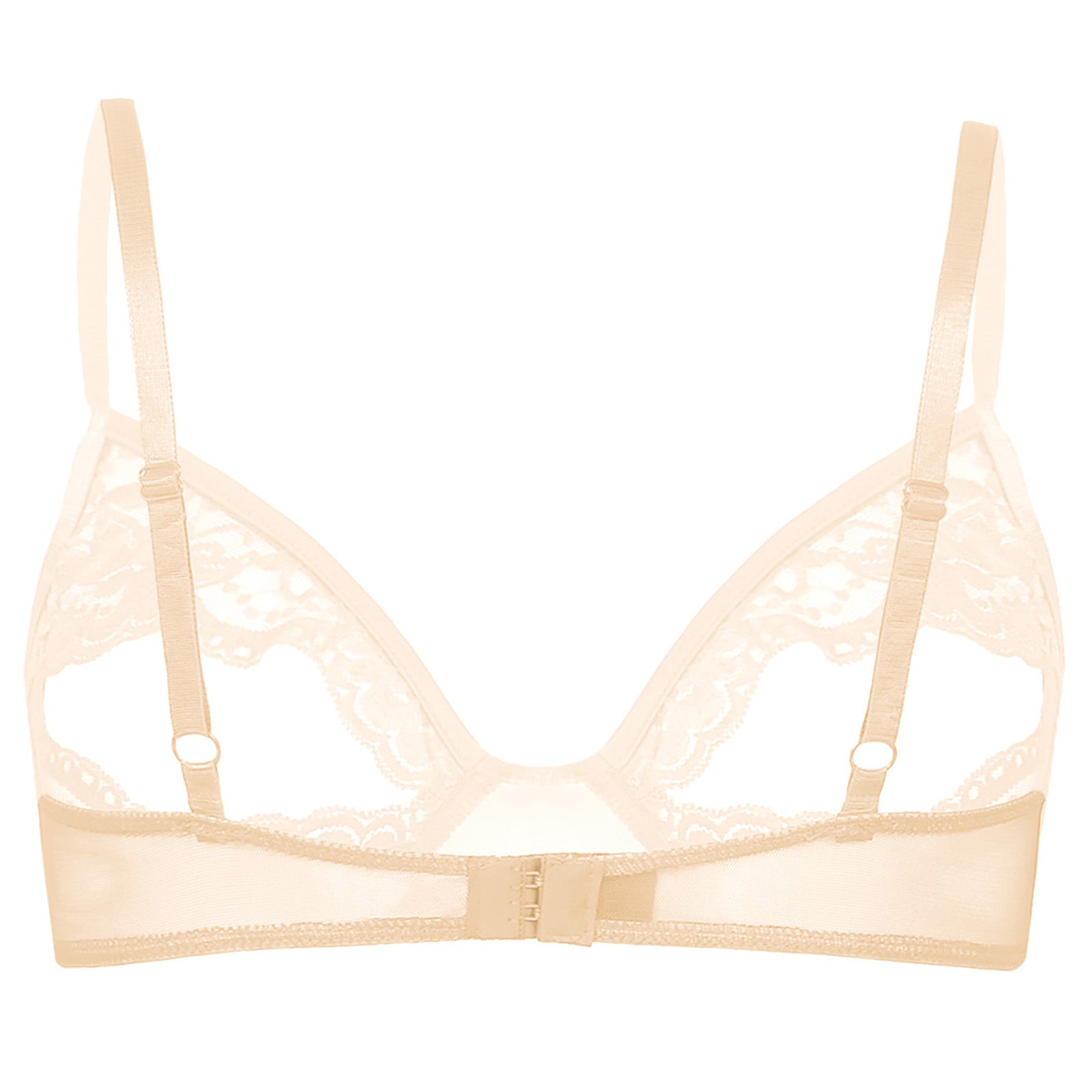 Women Nipple Exposed Bra Sexy Open Cup Lace Lingerie Exotic Brassiere Nightclub See-through Bralette Wire-free Unlined Bra Top