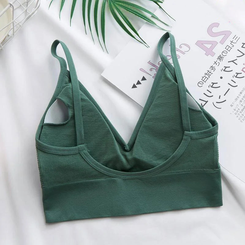 Sexy Sports Bra for Woman Solid Seamless Wireless Cami Bra Bralette Tops U Beautiful Back Comfortable Lingerie Bra