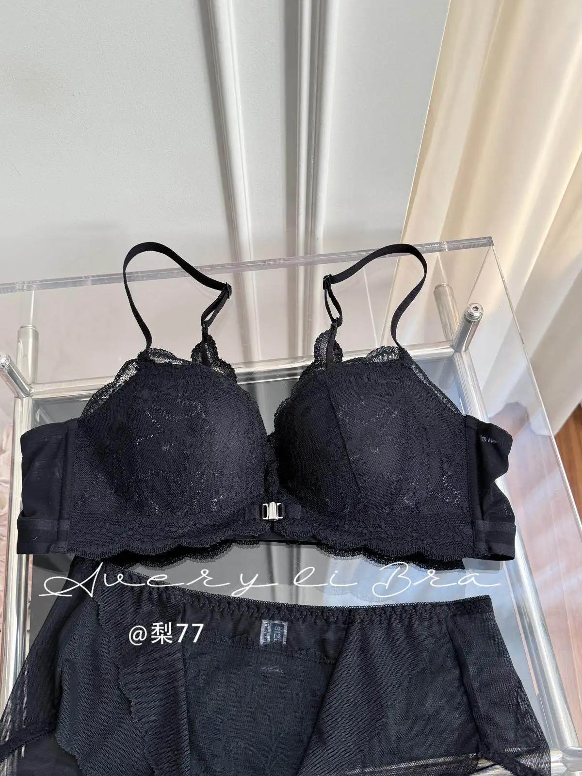 Women's Front Closure Bras Small Boobs Push Up Sexy French Lace Backless Anti Droop Side Smoothing Bandeau T-Shirt Bra