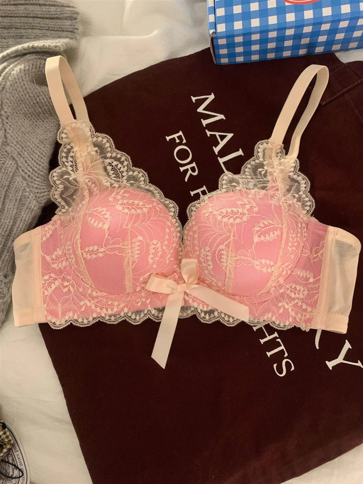 Sexy Lace Push Up Bra for Women Wireless Demi Padded Unlined Underwire Free Anti Gravity Lift Gather Small Chest Bras 32-38