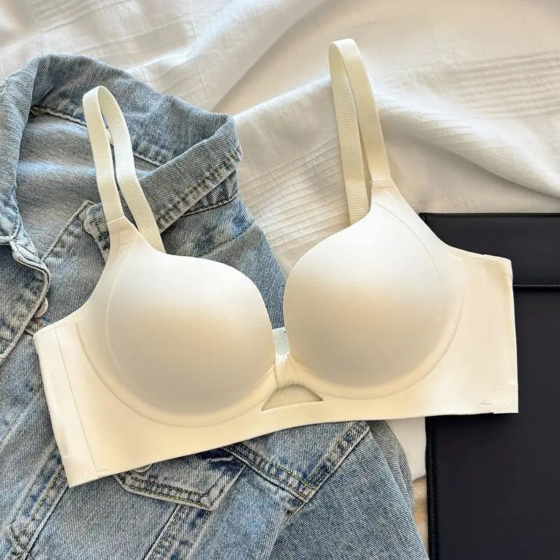 Strapless Push Up Bra for Small Bust - Lift Enhance Anti-Sag Side Coverage Wireless Comfort Convertible T-Shirt Bra A-C Cup