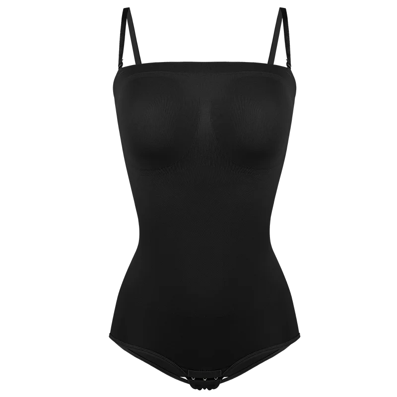 Strapless Shapewear Bodysuit Off the Shoulder Seamless Tummy Control Body Shaper Removable Shoulder Strap Sexy Leotard