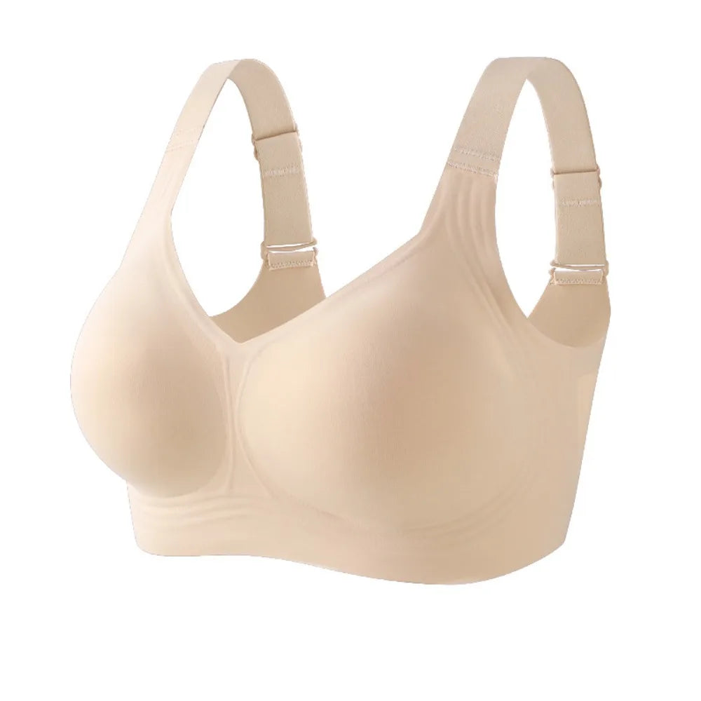 Breathable Adjustable Wireless Bra Tank Top Style Push-Up Seamless Bra Anti-Sagging Plus Size Deep V Bra Women