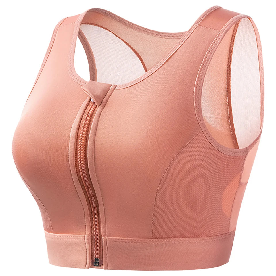 Plus Size Zip Front Closure Longline Bras Wireless Full Coverage Brassiere No Underwire Bralettes Hide Back Fat Bras