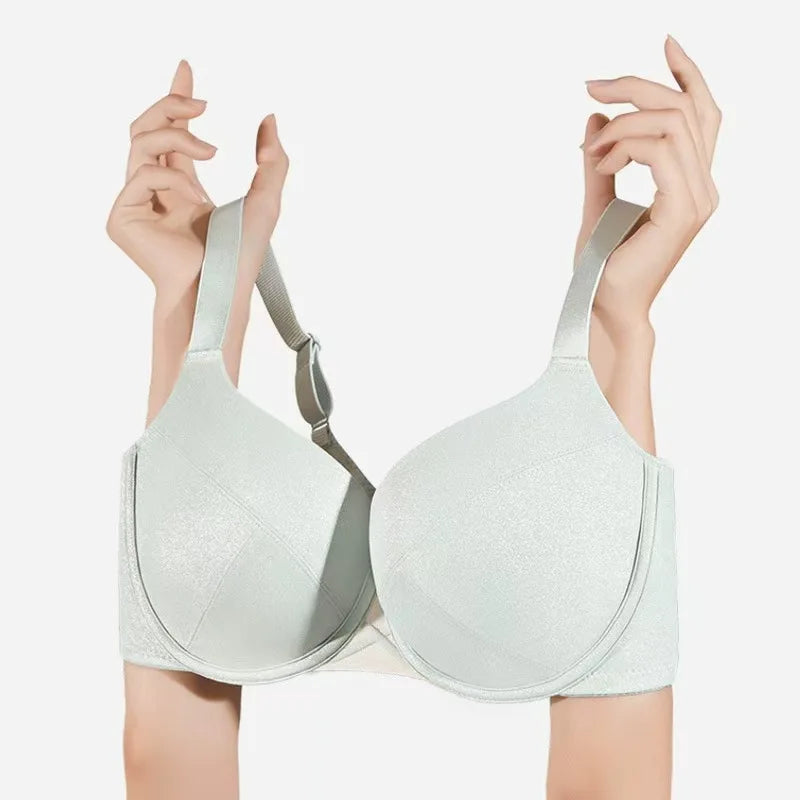 Minimizer Bra For Women Modeled Cup Sexy Push Up Underwire Glossy Fabric Lingerie 32 34 36 38 40 42 44 B C D E F G
